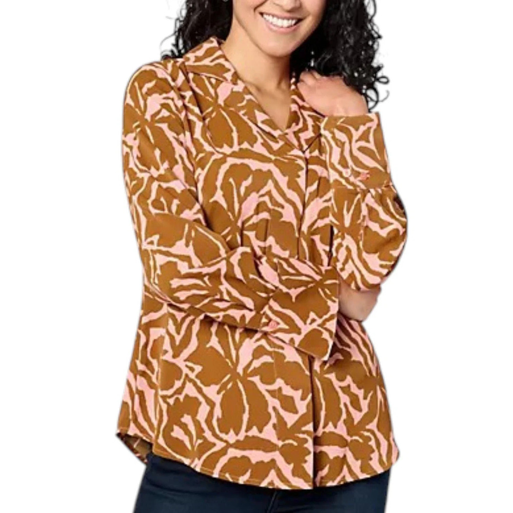 BEAUTIFUL by Lawrence Zarian Sateen Notched Collar Blouse Peony - Regular
